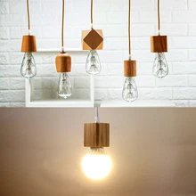 Винтажный подвесной светильник с деревянным патроном, современный подвесной светильник в винтажном стиле для внутреннего потолка, декоративный светильник без лампы