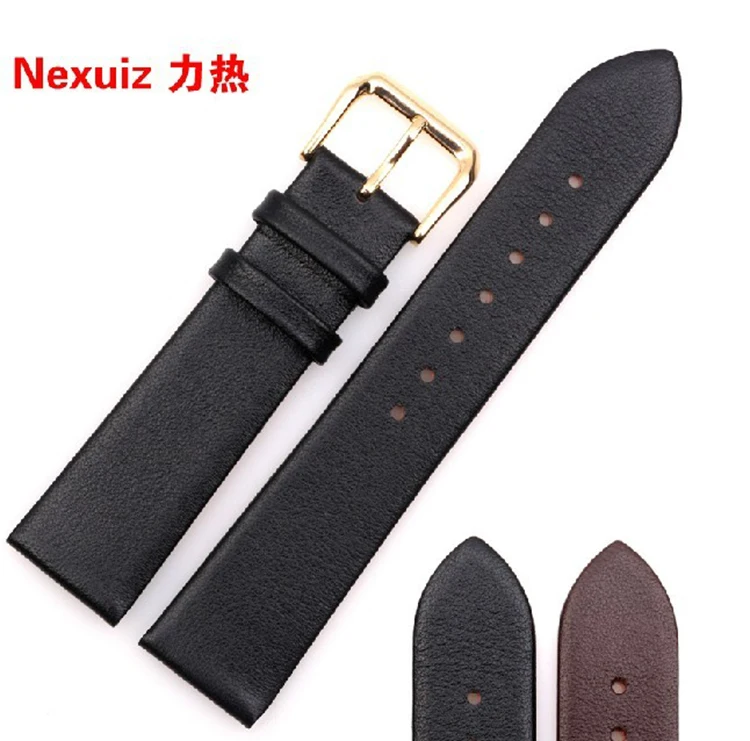 

Hot Promotion watch bands Smooth Grain soft Genuine Leather Watchbands Straps 6/8/10/12/14/16/18/20/22mm Calf Skin Black Brown