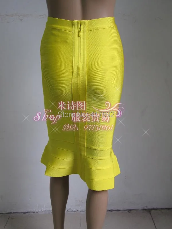 Высококачественного абрикос бинты юбка-карандаш с FLUTED HEM/повязку юбка(H668