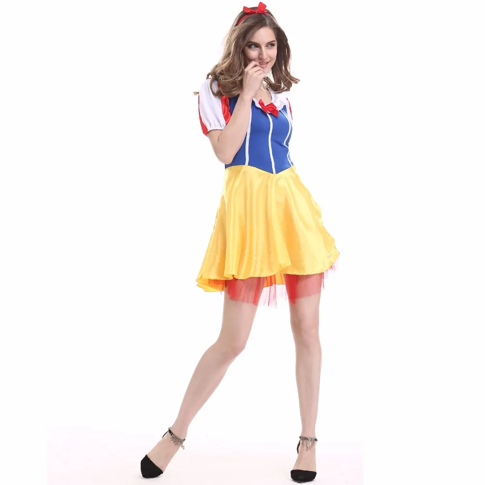 Adult Snow White Princess Fancy Dress Halloween Costume Fairy Tale Storybook On