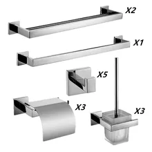 AUSWIND хромированная отделка из нержавеющей стали костюм для ванной посуды настенные аксессуары для ванной набор 14 кубиков