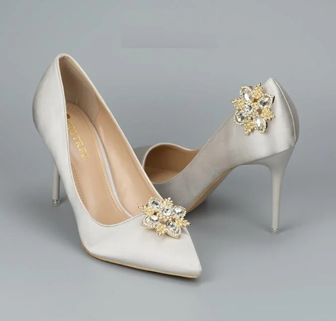 1 пара/лот) Высококачественная модная обувь с блестящими бриллиантами и цветком, съемные аксессуары для обуви