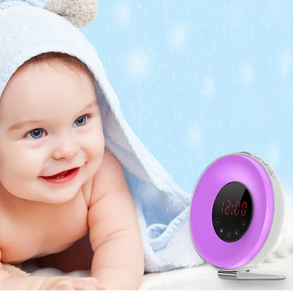Wake Light с датчиком восхождения солнца, будильником и датчиком заката, цифровой будильник, простой и стильный WH