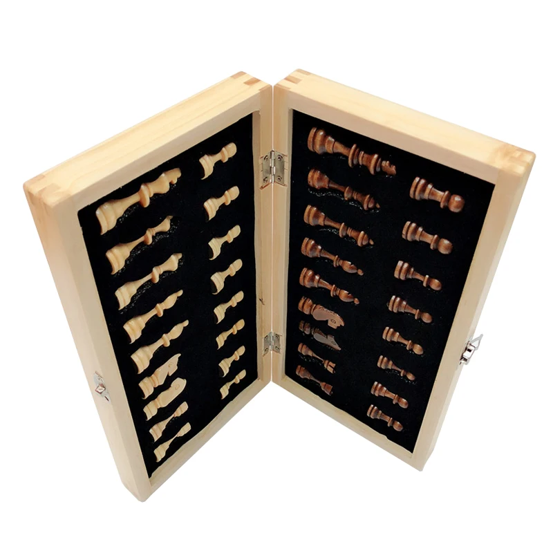 Hot Top Quality Wooden Folding Magnetic Chess Set Solid Wood Chessboard Magnetic Pieces Entertainment Board Games Children Gifts