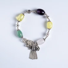 Браслет из чистого серебра ручной работы с натуральным янтарным пчелиным воском из натурального серебра 925 пробы