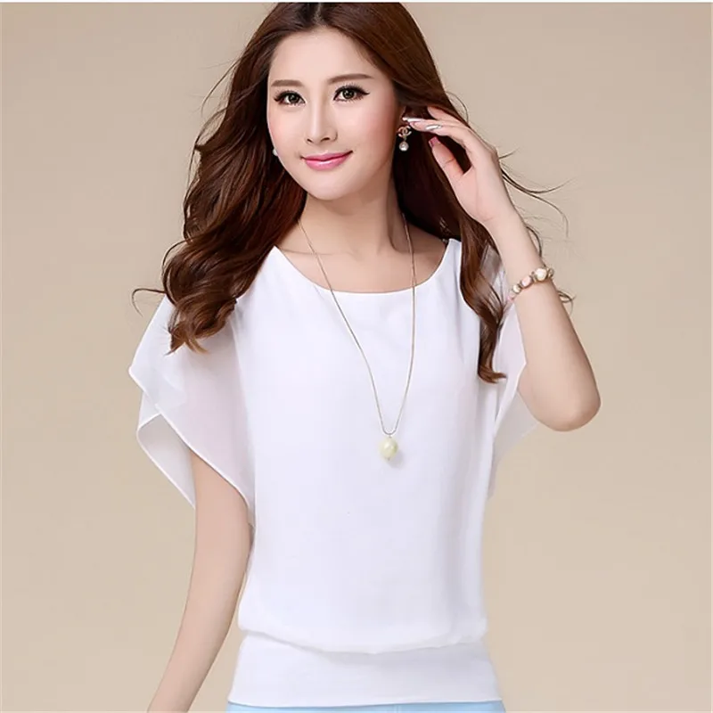 white chiffon blouse plus size