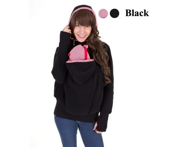 Одежда для беременных и матерей после родов, Детская куртка-кенгуру, зимняя верхняя одежда, пальто для женщин, утолщенная Одежда для беременных - Цвет: black