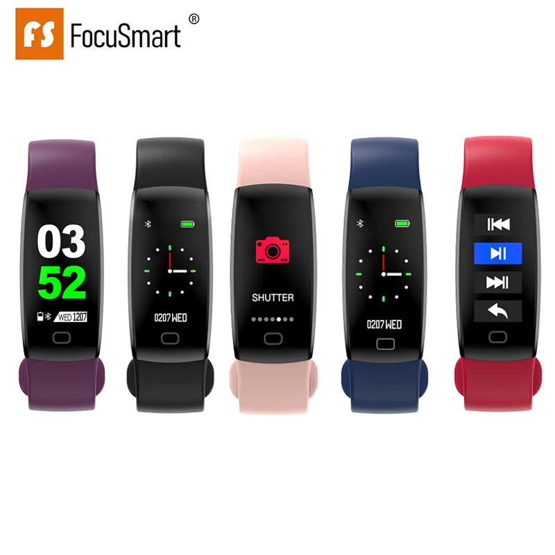 

FocusSmart F64HR Smart Bracelet Smartband waterproof sleep monitor Fitness Bracelet Smart Wristband For iOS Android PK Miband 3