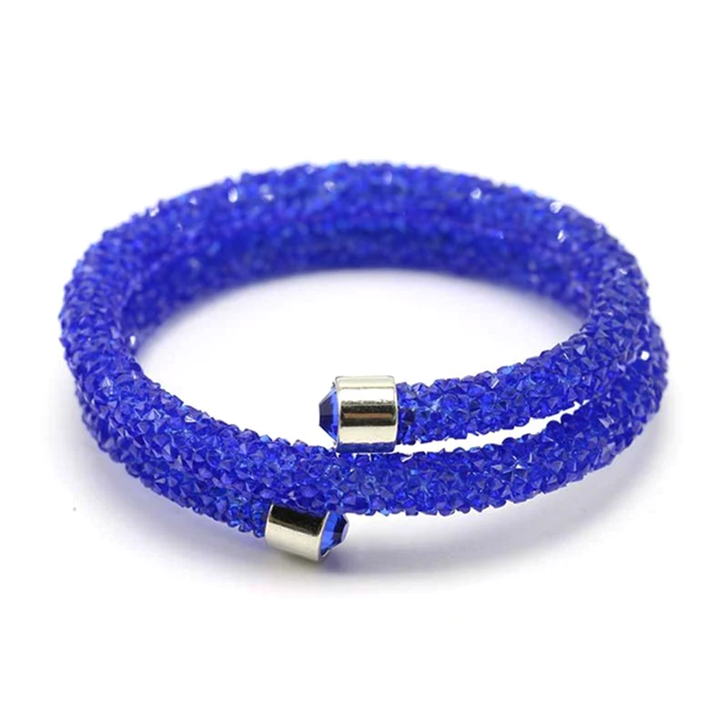 Wholesale Double Crystal Bangle & Bracelets Two Laps Wrap Full Pave