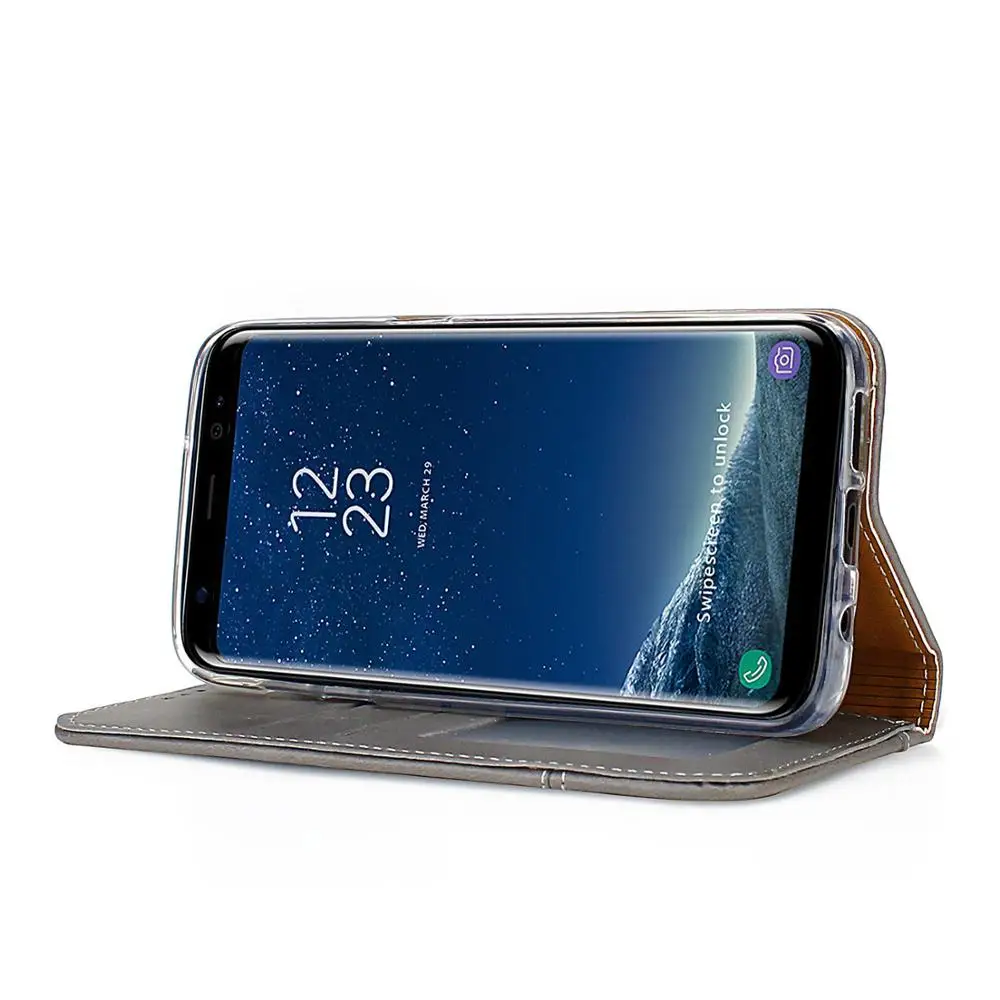 Магнитный кожаный чехол кошелек с откидной крышкой для Samsung Galaxy S7 Edge S8 Plus Note 8