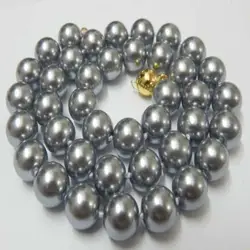 Eximious 10 мм серебряные Южно-морские жемчужные круглые бусины ожерелье 18''AAA E-017