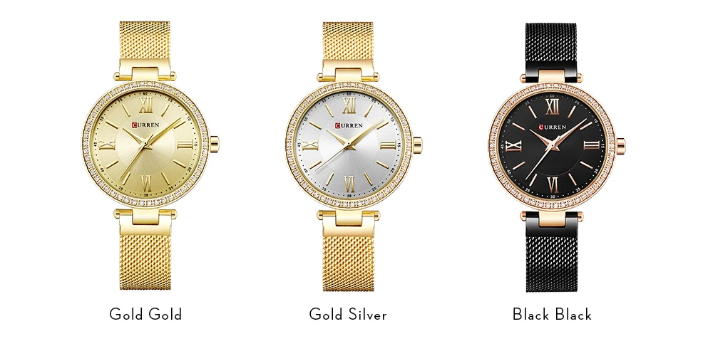 CURREN 9011 Mesh Stainless Steel Analog Watch For Women 8 CURREN 9011 Mesh Stainless Steel Analog Watch For Women 8