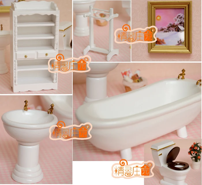 1:12 لطيف البسيطة دمية الاكسسوارات والأثاث دمية مصغرة الحمام الحمام مجموعات