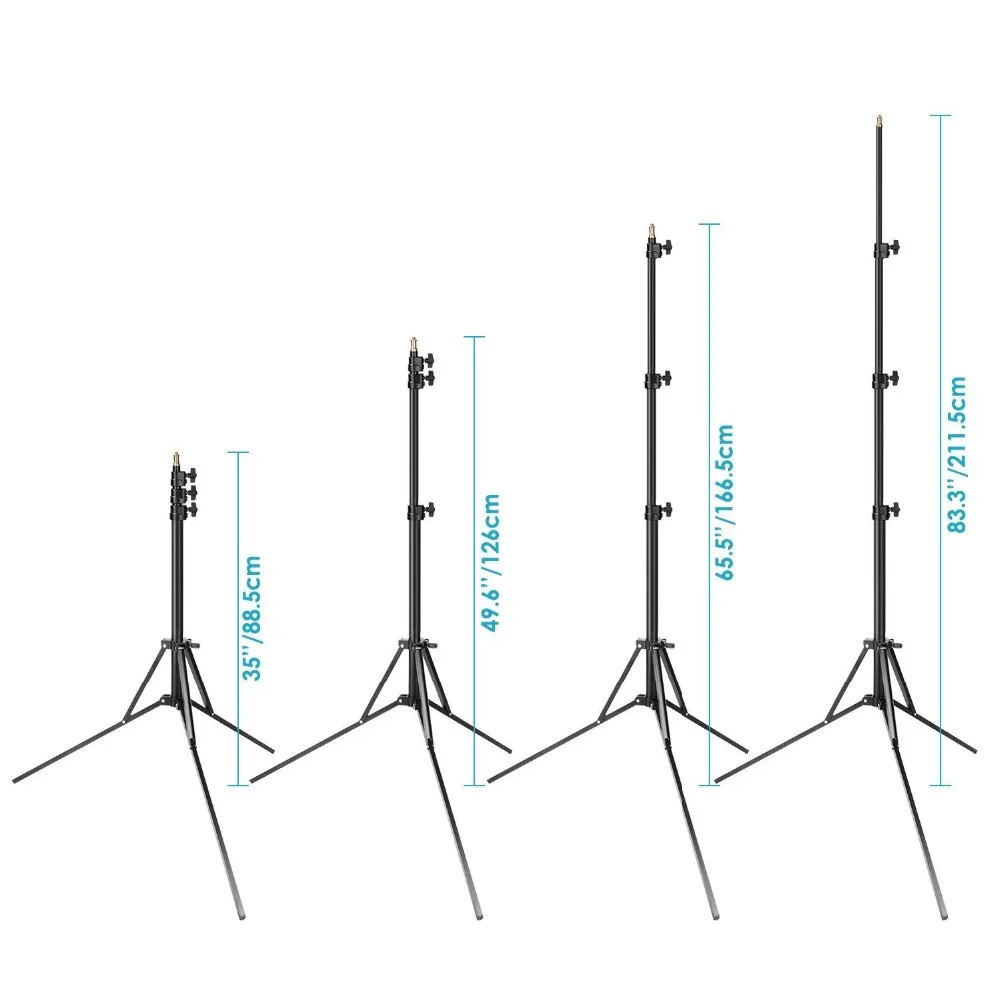 Photo Studio Ring Light Stand Adjustable 35-83 inches/88-211 centimeters Aluminum Alloy Heavy Duty 