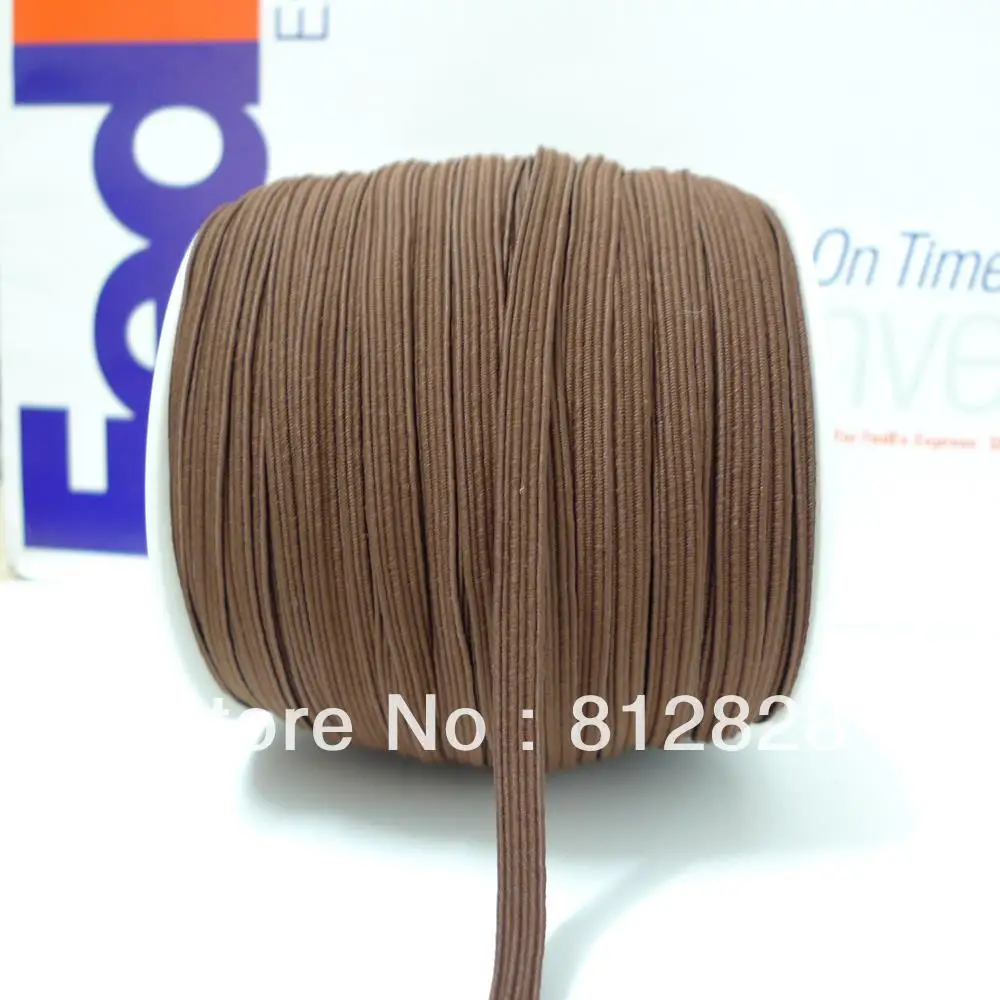 

50 Meters 1/4'' 6mm #30 Brown Color Skinny Elastic Bands