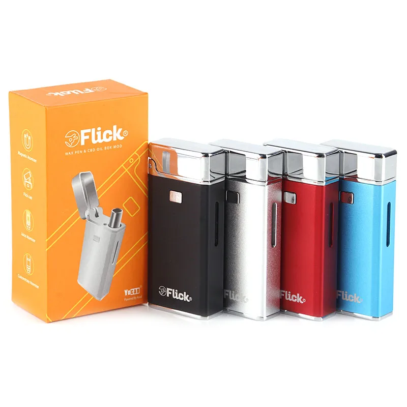 

Original Yocan Flick 2 in 1 Kit Juice Vaporizer 650mah Battery Built-in Quartz coil Wax Atomzier Electronic Cigarette Kit