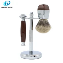 HAWARD RAZOR Classic Safety Razor With 100% High Quality Pure Badger Hair Shaving Brush Stand For Double Edge Razor