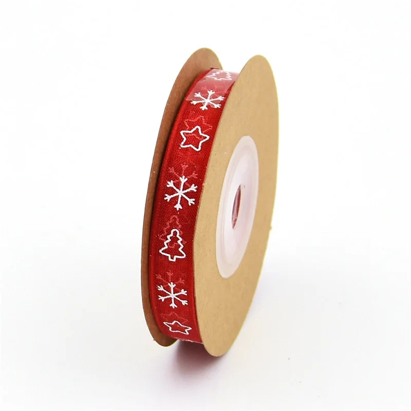 Стиль 10 мм органза лента Снежинка Рождество ленты для ручной работы рукоделие Подарочная упаковка украшения 20 м/лот