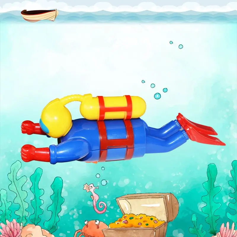 1 Pc Swimmers Scuba Diver Toy Wind Up Clockwork Sea Baby Bath Bathtub