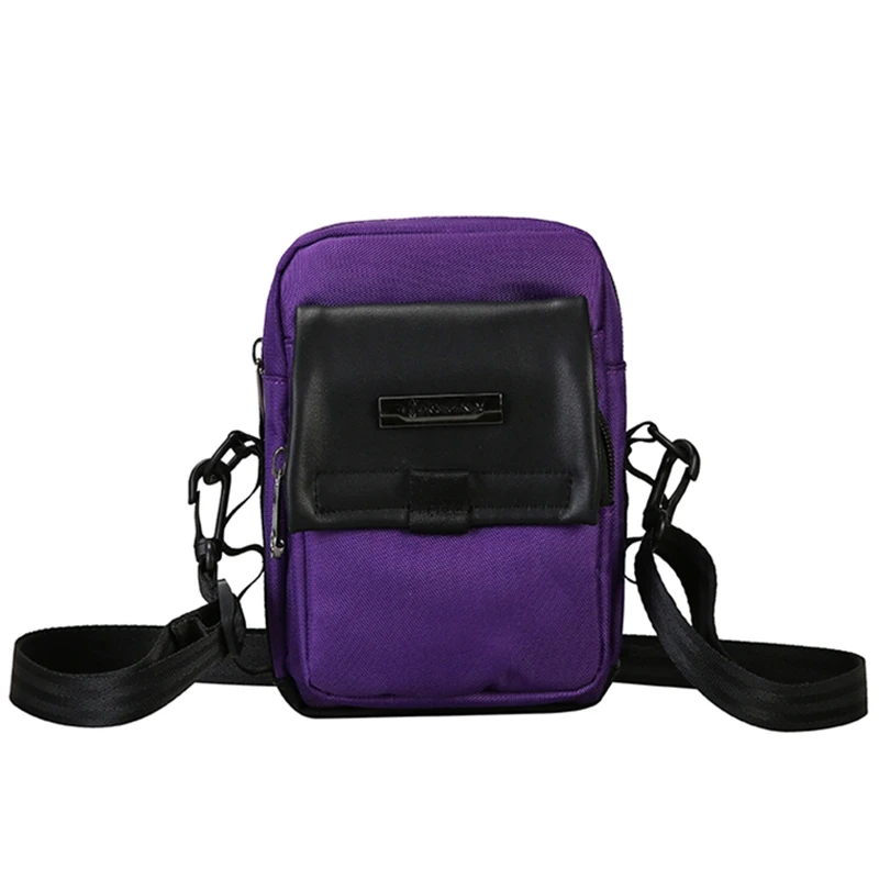 

Women Canvas Bag Hong Kong Style Harajuku Style Contrast Color Small Bag Fashionable Casual Messenger Shoulder Bags