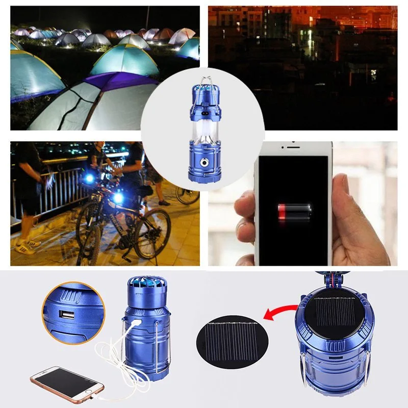 AIMIHUO Solar LED Lantern Stretch Outdoor Camping Lamp Fan Lantern Solar LED Lamp Lanterna USB Rechargeable Tent Camping Light (9)