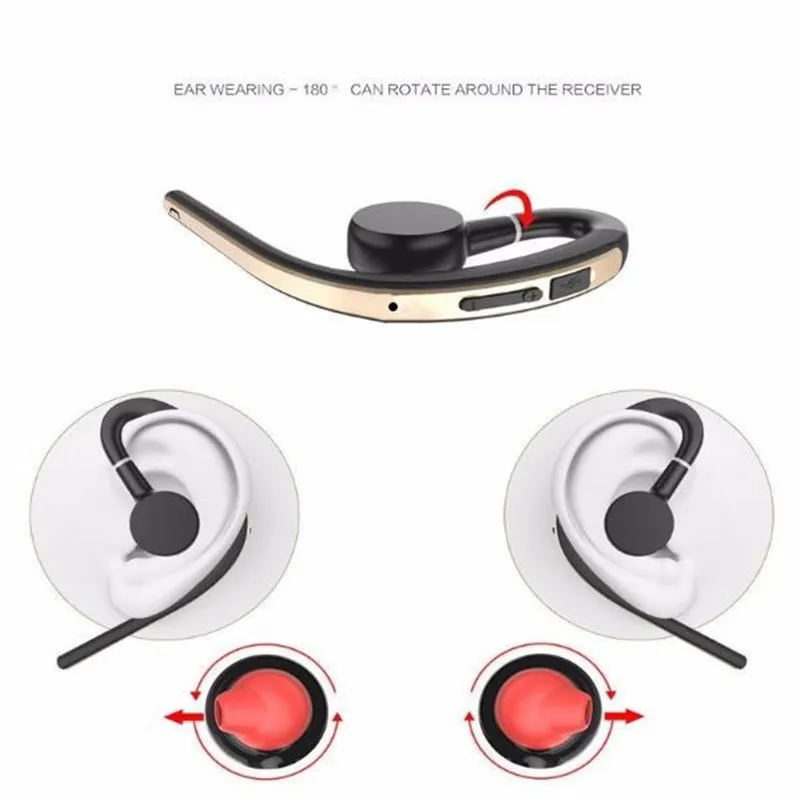Handsfree Bluetooth headsets earphone wireless sweatproof sports bluetooth headphone with mic voice control earphone with earbud