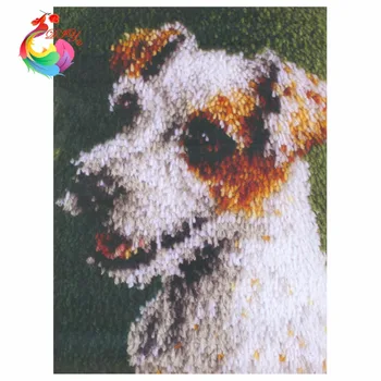 

Threads for embroidery Cute Dog Cross-stitch Carpet embroidery Latch hook rug kits knitting needles Wool for felting rug carpets