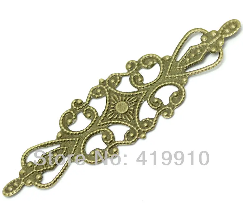

Бесплатная shipping-50Pcs с бронзовой филигранью под старину обертывания соединители Металлические ремесла подарок украшения своими руками 9,2x2,8 см J0617