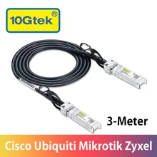 10Gtek 10Gb SFP to SFP Direct Attach Cable, 3Meters SFP+ Fiber Optical Twinax Copper, for SFP-H10GB-CU3M CAB-SFP-SFP-3M