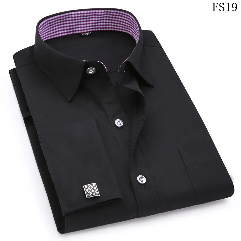 de manga comprida, camisa casual para negócios, slim fit, cor sólida