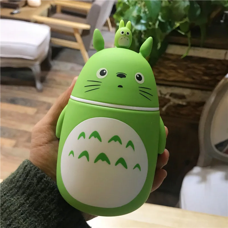 Noverlty Cute Cartoon Totoro Portable Thermos Bottle Creative Anime Termos Cup and Mug Glass Vacuum Flasks Bottle Dropshipping