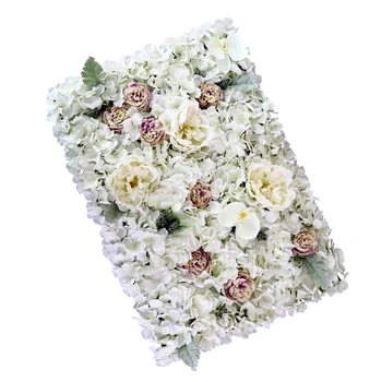 

Artificial Rose Flower Wall Panels Home Wall Shop Wedding Site Backdrop Decoration - White & Purple
