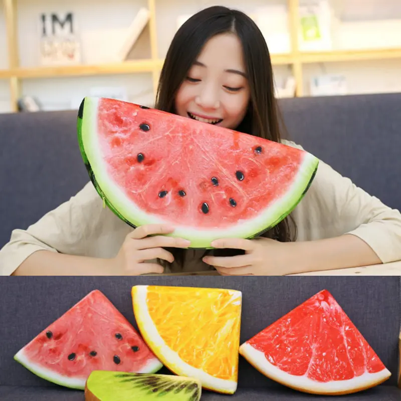 

Simulation Washable Watermelon orange Kiwi Stuffed Pillow Creative Sofa Decor mini pendant Keychain gift