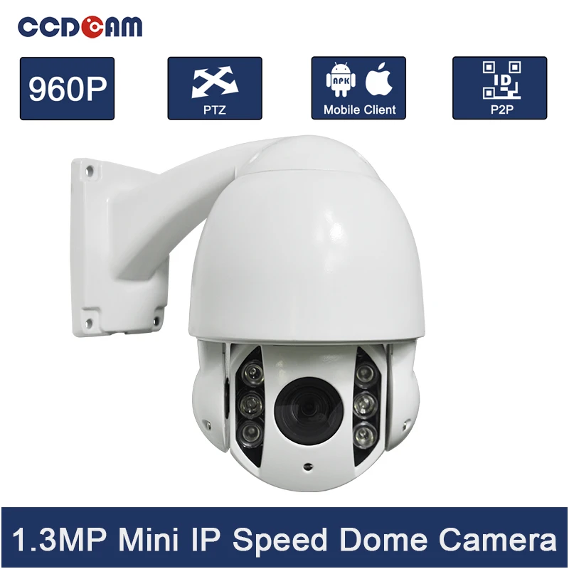 

Mini 4 Inch 960P Middle Speed PTZ Dome P2P IP Camera Outdoor 60M IR Night Vision 1.3MP 10X Optical Zoom Network Camera Free