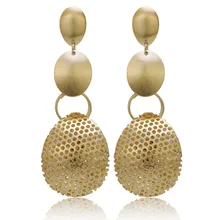 Дубай, ювелирные наборы, золотые, большие длинные висячие серьги для женщин, медные, модные, бразильские, вечерние, свадебные