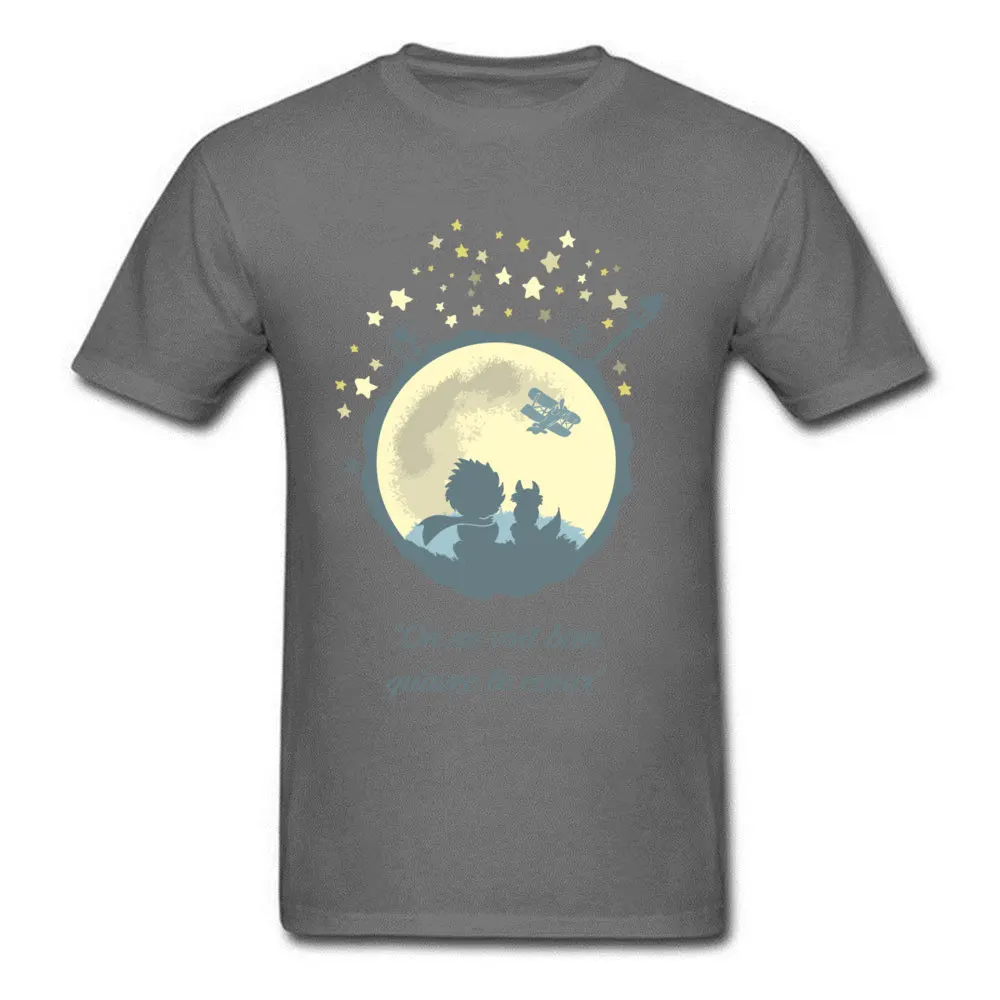 Prince The Moon VALENTINE DAY Cotton Fabric Round Collar Tops Tees Short Sleeve Comics Tops & Tees Funny Design T-Shirt Prince The Moon carbon
