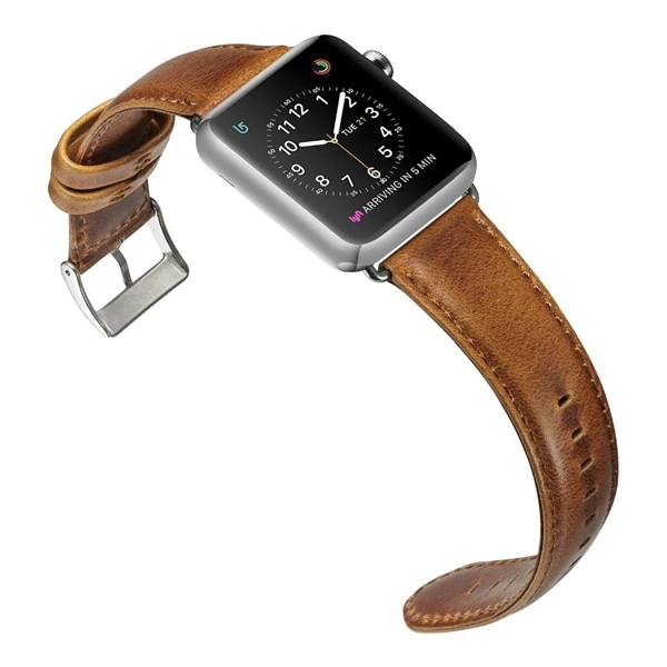 Модный высококачественный ремешок для iwatch 5 4 3 2 1 для Apple Watch, кожаный ремешок 42 мм 38 мм 40 мм 44 мм