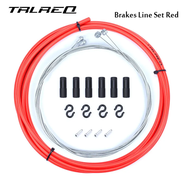 TRLREQ MTB велосипедная трубка тормозной магистрали наборы 5 мм горный тормоз для дорожного велосипеда кабель 4 мм переключения передач переключатель наборы велосипедные аксессуары - Цвет: Red