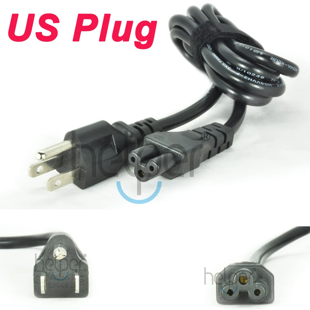 3 Prong US plug Laptop PC Adapter Power Cord Cable For samsung asus hp