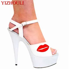 Оригинальная женская обувь для отдыха красивые белые открытый носок сандалии 15 см высокие с супер водонепроницаемая Обувь для танцев