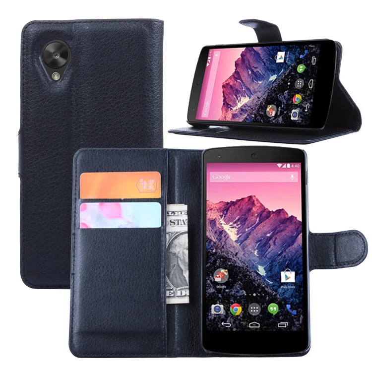 

Luxury Wallet Flip Leather Case for LG Google Nexus 5 Nexus5 E980 D820 D821 phone Leather back Cover case with Stand Etui>