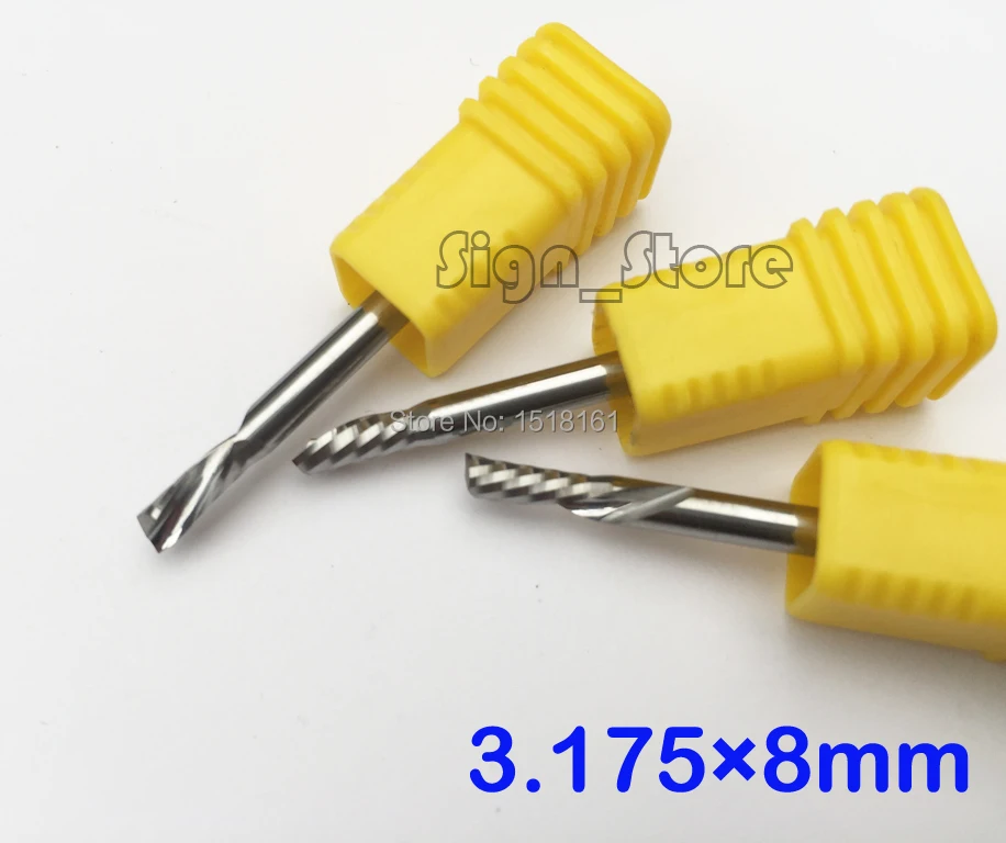 

5 pcs 3.175 8 MM Down cutter left-helical one flute left spiral carbide cnc router bits end milling,woodworking, Plywood,MDF