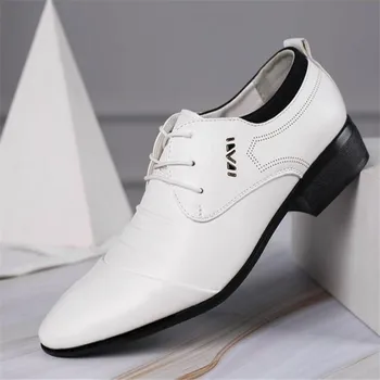 

2020 Fashion Men Dress Shoes pointed toe Lace-up Formal Oxford Shoes Men Luxury Wedding party Shoes Men Business Casual Shoes