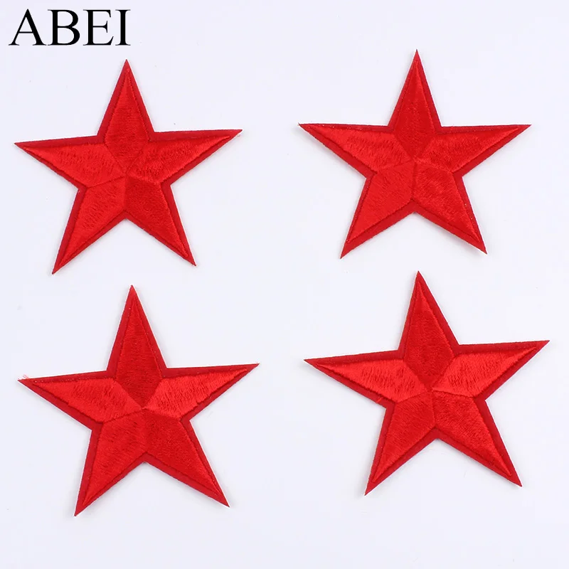 

10pcs/lot embroidered red star patch iron on patches handmade patchwork craft Diy jean coat bag shoes sticker sewing accessories