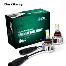 Супер яркий светодиодный H7 Автомобильные фары комплект 66 Вт 6000lm H11 H8 H9 HB3 HB4 9006 H3 H1 светодиодный авто фары головного света, противотуманные фары, лампы 6500K без балласта