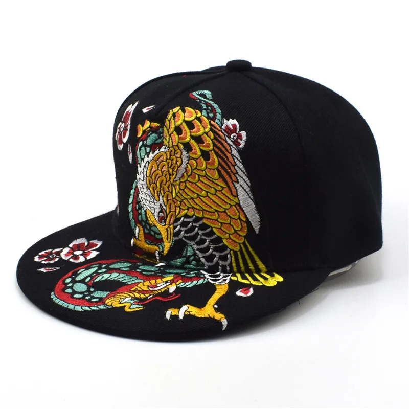 2017 New women men novelty Eagle pattern hip hop snapback cap hat ...