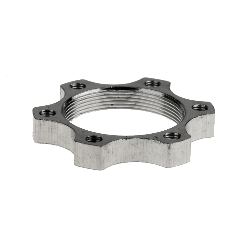 Heavy Duty Metal Bike Bicycle Freewheel Threaded Hubs Disk Disc Brake Rotor Flange Adapter - 34mm 6 Bolts