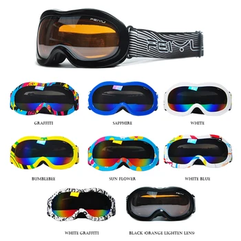

2018 Children Anti-UV Double anti-fog Ski Glasses Skate Snowboard Resistant Snow Blindness Capable Glasses #155
