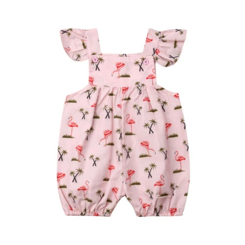 baby girl flamingo romper