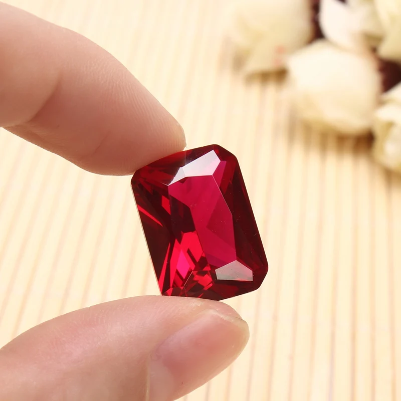 

Fashionable 18.52CT Blood Red Ruby 13x18mm Emerald Cut AAAA+ Loose Gemstone Diamond DIY Jewelry Wedding Decor Decorative Crafts
